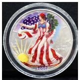 Colorized 2002 silver eagle coin