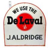 Vntg metal 14x14.5 DeLaval tombstone sign