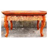 Vntg French coffee table w/ glass top tray
