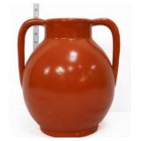 Orange 12in 2 handle vase