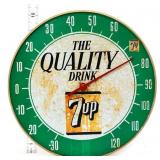 Vntg metal 10in 7Up dial therm, no lens