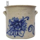 Rockdale Pottery  M Presher cobalt pickle crock