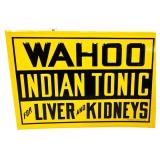 Metal 14x9.75 Wahoo Indian Tonic sign