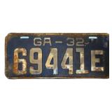 1932 Georgia license plate