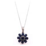STERLING GENUINE SAPPHIRE NECKLACE