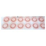12 pink depression plates