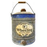 Vintage Wheeling bale hand zinc dispenser