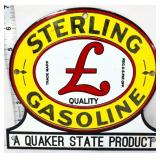 Porcelain 8x7.25 Sterling Gasoline sign