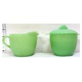 Vntg jadeite Jane Ray sugar/cream set