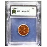 Graded MS66 1956D Lincoln wheat penny