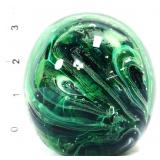 Kerry Glass green swirl Irish paperweight