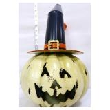 Metal battery op 17in lighted jack o lantern