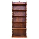 Vintage wood bookshelf w/ cut out sides