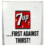 Vntg metal 15.75x17 7Up First Against Thirst sign