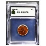 Graded MS65 1952D Lincoln penny