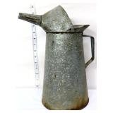 Vntg galvanized metal oil pitcher