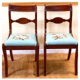 Pair mahogany dining room chairs