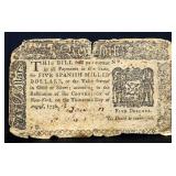 1776 NY $5 colonial note