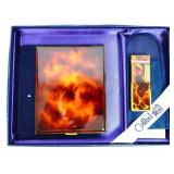 Vntg Colibri lighter & cigarette case in org box