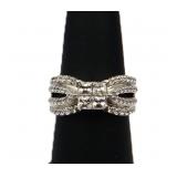 Sterling white topaz ring, lab created