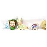 5 piece estate lot, inc head vase as is