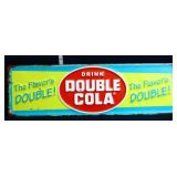 Metal aqua/yellow Drink Double Cola sign