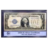1928 blue seal $1 silver certificate