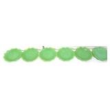 Lot of 6 jadeite glass leaf dishes, 1 chipped