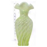 Fenton topaz opalescent swirl optic vase