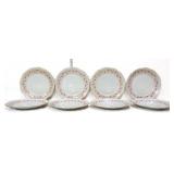 8 vntg German Lady Claire 10.5in dinner plates