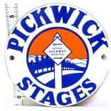 Porcelain 6in Pickwick Stages sign