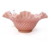 Fenton peach hobnail bowl