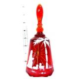 Fenton red Christmas Star Nativity bell