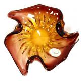 Venetian amber glass bowl