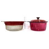 Lot of cranberry vision corningware