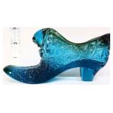 Fenton blue daisy & button shoe