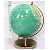 Green globe on metal base