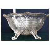 Vintage clear glass footed bowl