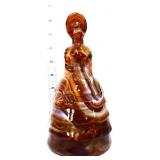 Vntg IG 8in brown slag southern belle figural bell