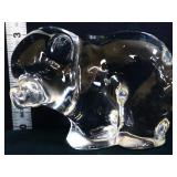 Clear mama bear figural paperweight