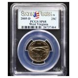 Graded SP68 2005D WV state quarter