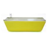 Vntg Pyrex #503 yellow fridge dish w/ lid