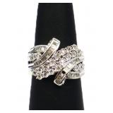 Sterling white sapphire ladies ring, lab made