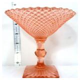Vntg pink depression Miss America open compote