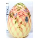 Fenton burmese diamond optic 5in egg