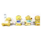 Lot of 4 vntg teddy bear angel ornaments