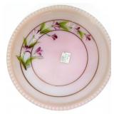 Fenton burmese round dresser tray w/ flowers
