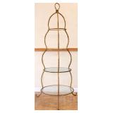 4 tier metal and glass shelf