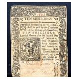 1775 Connecticut 10 shilling colonial note