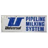 Vntg metal 18x6 Universal Pipeline Milking sign